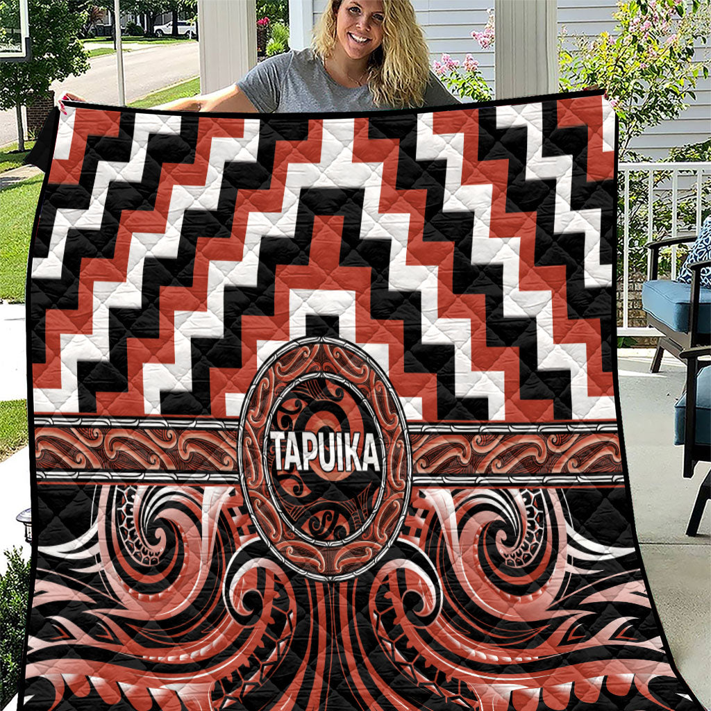 Aotearoa Tapuika Quilt Maori Iwi Poutama Puhoro Tattoo LT14 Red - Polynesian Pride