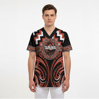 Aotearoa Tapuika Personalised Scrub Top Maori Iwi Poutama Puhoro Tattoo LT14 - Polynesian Pride