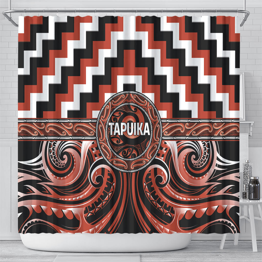 Aotearoa Tapuika Shower Curtain Maori Iwi Poutama Puhoro Tattoo LT14 - Polynesian Pride
