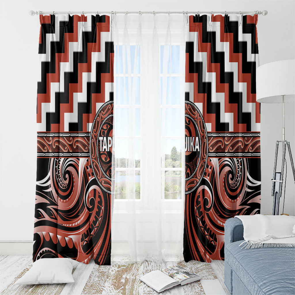 Aotearoa Tapuika Window Curtain Maori Iwi Poutama Puhoro Tattoo LT14 - Polynesian Pride