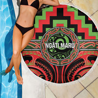 Aotearoa Ngati Maru Beach Blanket Maori Iwi Poutama Puhoro Tattoo LT14 - Polynesian Pride