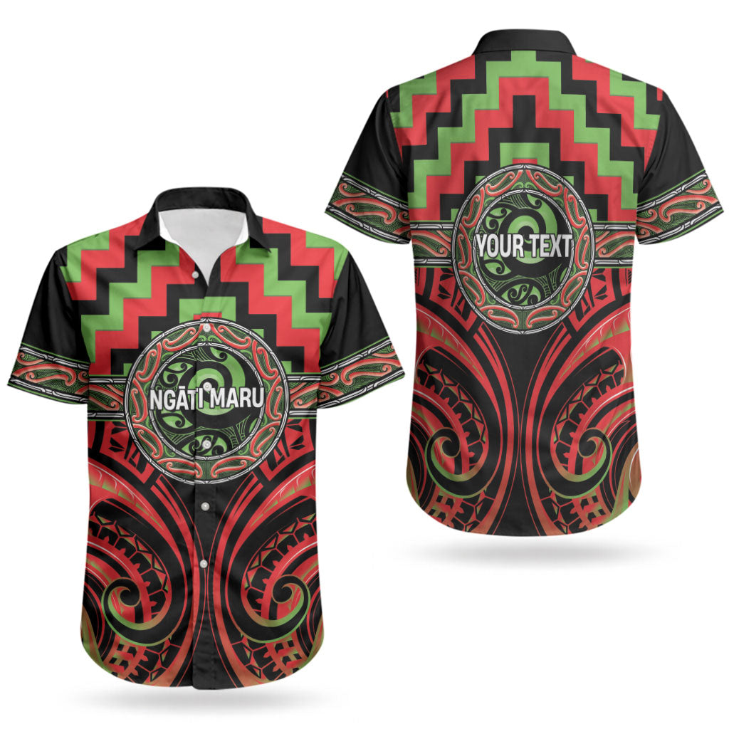 Aotearoa Ngati Maru Personalised Couples Matching Puletasi and Hawaiian Shirt Maori Iwi Poutama Puhoro Tattoo LT14 - Polynesian Pride