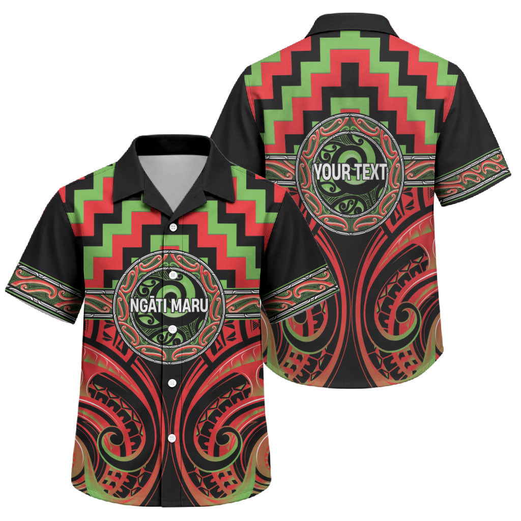 Aotearoa Ngati Maru Personalised Family Matching Tank Maxi Dress and Hawaiian Shirt Maori Iwi Poutama Puhoro Tattoo LT14 Son's Shirt Red - Polynesian Pride