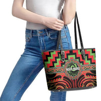 Aotearoa Ngati Maru Leather Tote Bag Maori Iwi Poutama Puhoro Tattoo LT14 - Polynesian Pride