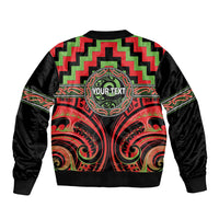 Aotearoa Ngati Maru Personalised Sleeve Zip Bomber Jacket Maori Iwi Poutama Puhoro Tattoo LT14 - Polynesian Pride