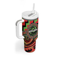 Aotearoa Ngati Maru Personalised Tumbler With Handle Maori Iwi Poutama Puhoro Tattoo LT14 - Polynesian Pride