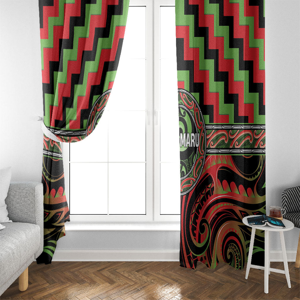 Aotearoa Ngati Maru Window Curtain Maori Iwi Poutama Puhoro Tattoo LT14 - Polynesian Pride