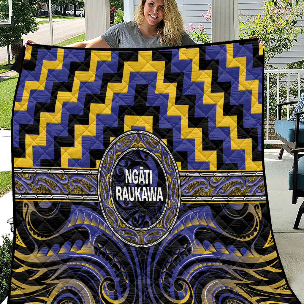 Aotearoa Ngati Raukawa Quilt Maori Iwi Poutama Puhoro Tattoo LT14 Blue - Polynesian Pride