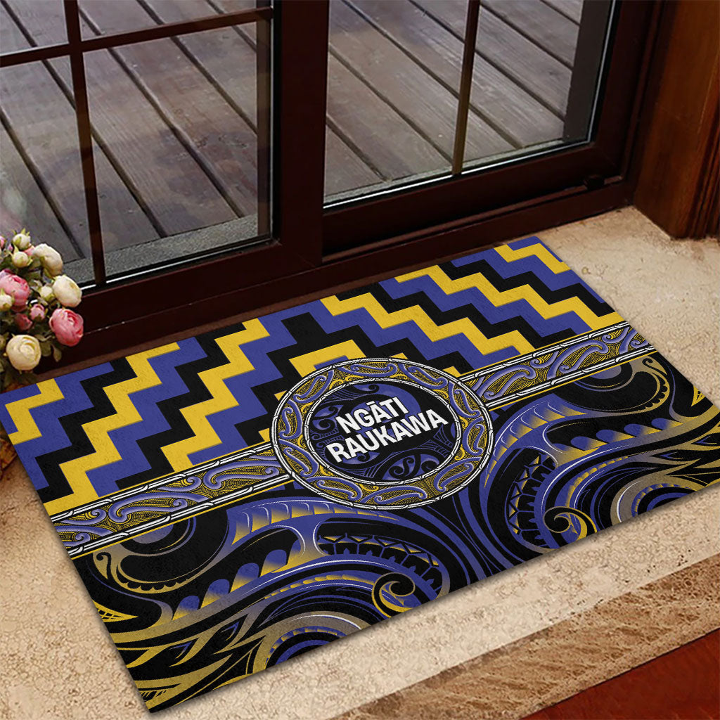 Aotearoa Ngati Raukawa Rubber Doormat Maori Iwi Poutama Puhoro Tattoo LT14 - Polynesian Pride
