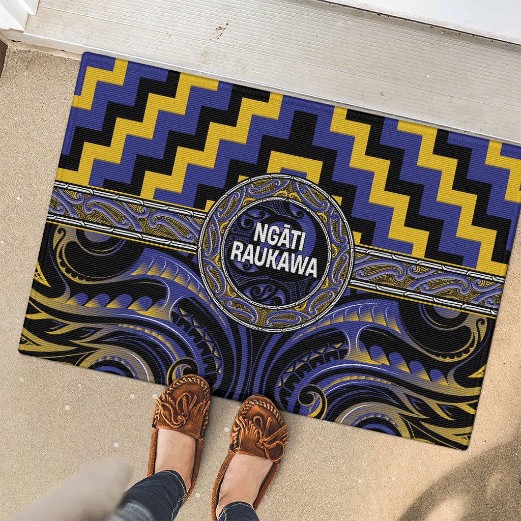 Aotearoa Ngati Raukawa Rubber Doormat Maori Iwi Poutama Puhoro Tattoo LT14 - Polynesian Pride