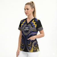 Aotearoa Ngati Raukawa Personalised Scrub Top Maori Iwi Poutama Puhoro Tattoo LT14 - Polynesian Pride
