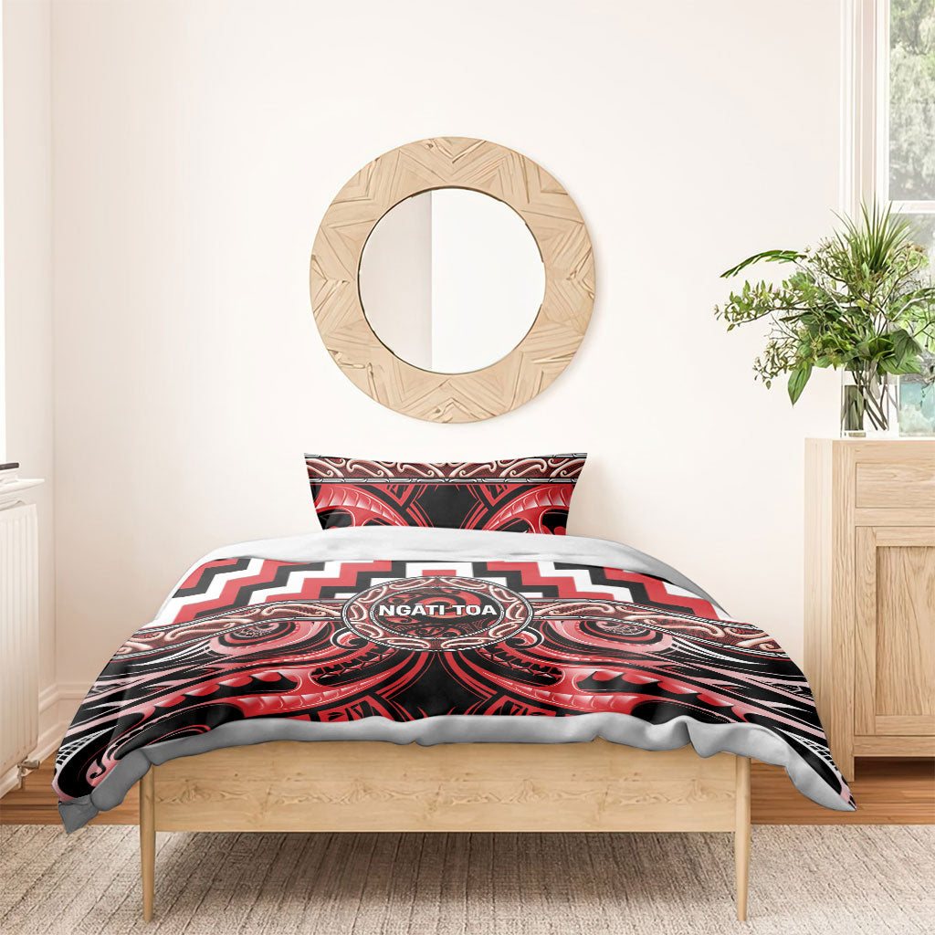 Aotearoa Ngati Toa Bedding Set Maori Iwi Poutama Puhoro Tattoo LT14 - Polynesian Pride