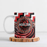 Aotearoa Ngati Toa Personalised Ceramic Mug Maori Iwi Poutama Puhoro Tattoo LT14 Red - Polynesian Pride
