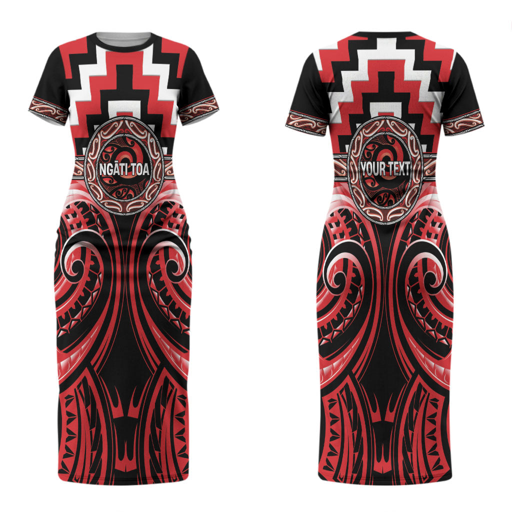 Aotearoa Ngati Toa Personalised Couples Matching Short Sleeve Bodycon Dress and Long Sleeve Button Shirt Maori Iwi Poutama Puhoro Tattoo LT14 - Polynesian Pride