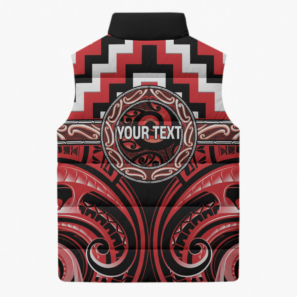 Aotearoa Ngati Toa Personalised Sleeveless Puffer Jacket Maori Iwi Poutama Puhoro Tattoo LT14 - Polynesian Pride