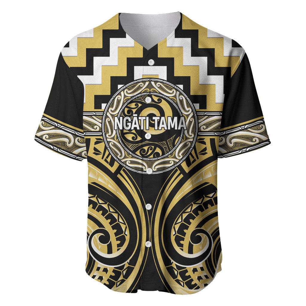 Aotearoa Ngati Tama Personalised Baseball Jersey Maori Iwi Poutama Puhoro Tattoo LT14 Yellow - Polynesian Pride