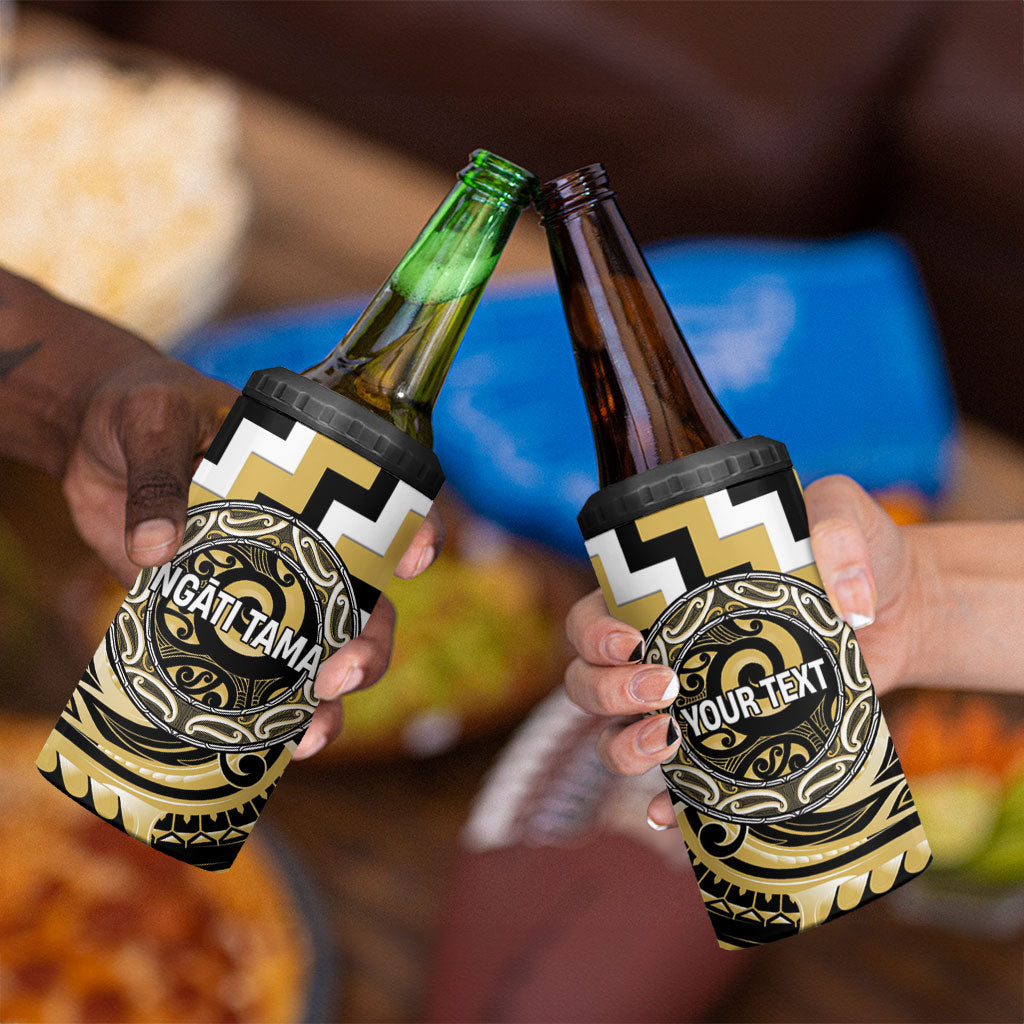 Aotearoa Ngati Tama Personalised 4 in 1 Can Cooler Tumbler Maori Iwi Poutama Puhoro Tattoo LT14 - Polynesian Pride