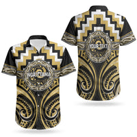 Aotearoa Ngati Tama Personalised Couples Matching Summer Maxi Dress and Hawaiian Shirt Maori Iwi Poutama Puhoro Tattoo LT14 - Polynesian Pride