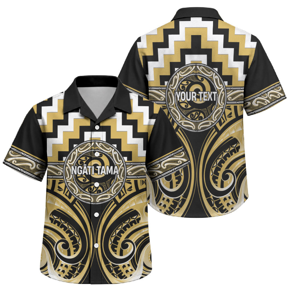 Aotearoa Ngati Tama Personalised Family Matching Long Sleeve Bodycon Dress and Hawaiian Shirt Maori Iwi Poutama Puhoro Tattoo LT14 Son's Shirt Yellow - Polynesian Pride
