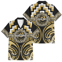 Aotearoa Ngati Tama Personalised Family Matching Mermaid Dress and Hawaiian Shirt Maori Iwi Poutama Puhoro Tattoo LT14 Dad's Shirt - Short Sleeve Yellow - Polynesian Pride