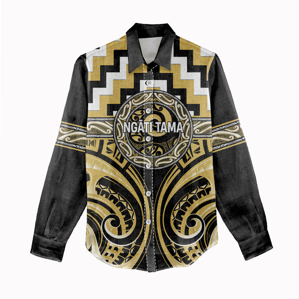 Aotearoa Ngati Tama Personalised Women Casual Shirt Maori Iwi Poutama Puhoro Tattoo LT14 - Polynesian Pride