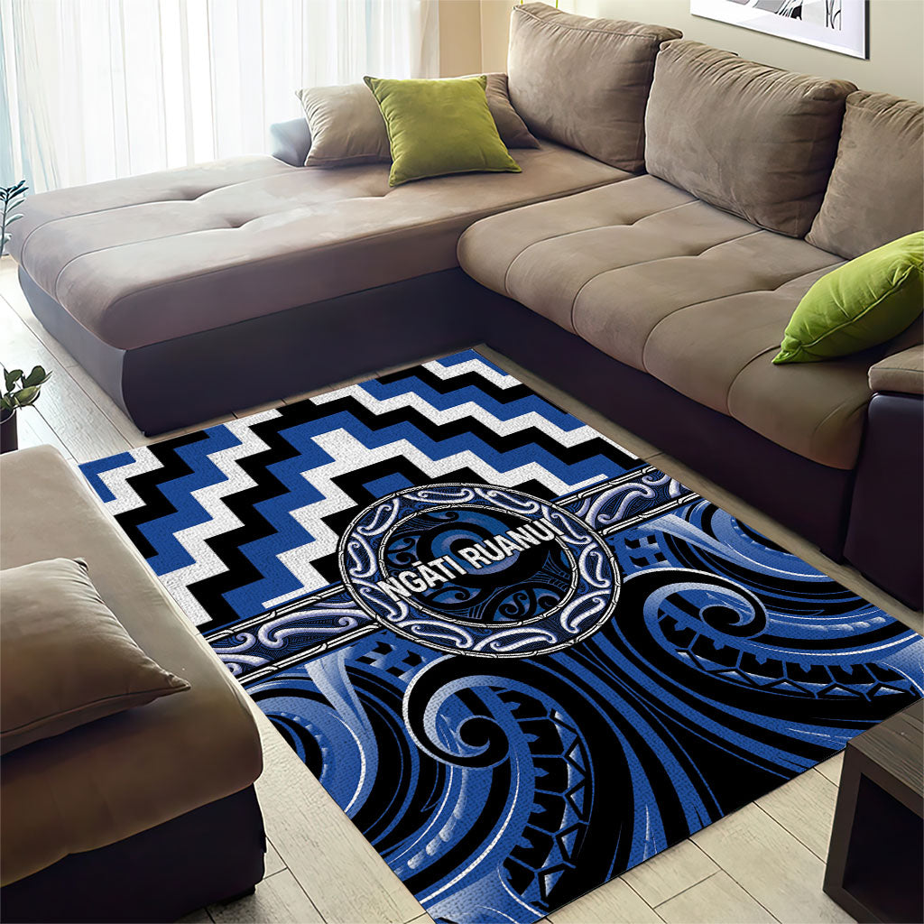 Aotearoa Ngati Ruanui Area Rug Maori Iwi Poutama Puhoro Tattoo LT14 - Polynesian Pride