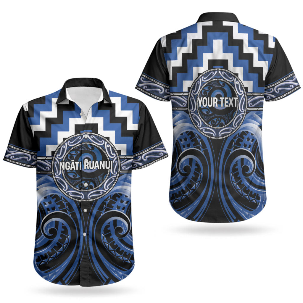 Aotearoa Ngati Ruanui Personalised Couples Matching Puletasi and Hawaiian Shirt Maori Iwi Poutama Puhoro Tattoo LT14 - Polynesian Pride
