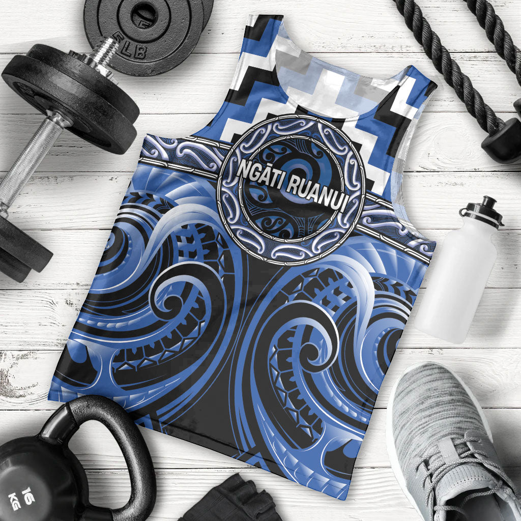 Aotearoa Ngati Ruanui Personalised Men Tank Top Maori Iwi Poutama Puhoro Tattoo LT14 - Polynesian Pride