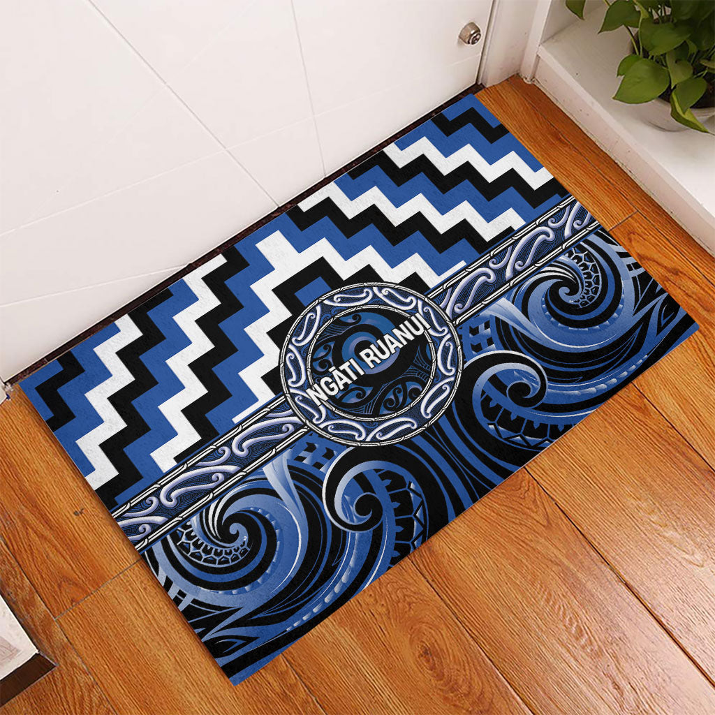 Aotearoa Ngati Ruanui Rubber Doormat Maori Iwi Poutama Puhoro Tattoo LT14 - Polynesian Pride