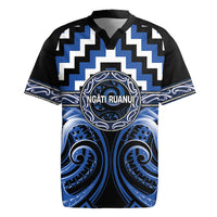 Aotearoa Ngati Ruanui Personalised Rugby Jersey Maori Iwi Poutama Puhoro Tattoo LT14 Blue - Polynesian Pride