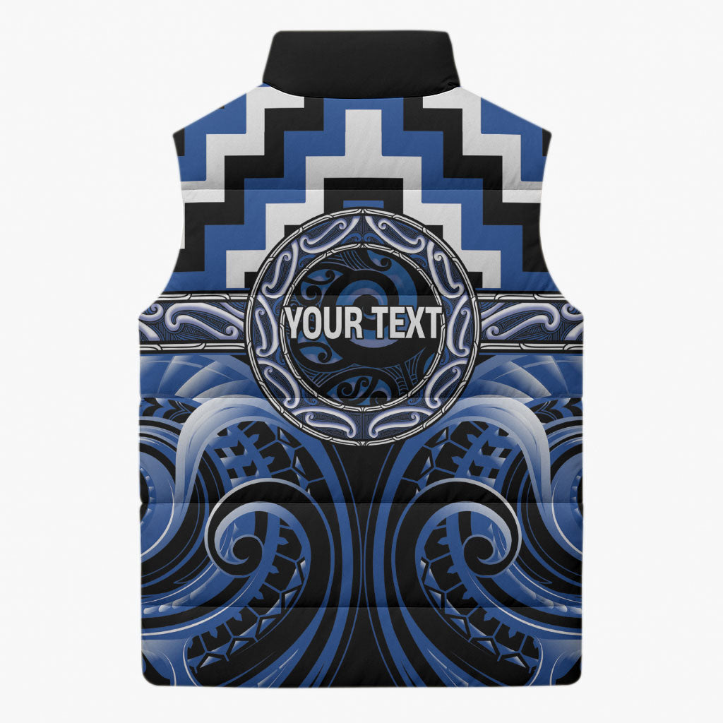 Aotearoa Ngati Ruanui Personalised Sleeveless Puffer Jacket Maori Iwi Poutama Puhoro Tattoo LT14 - Polynesian Pride