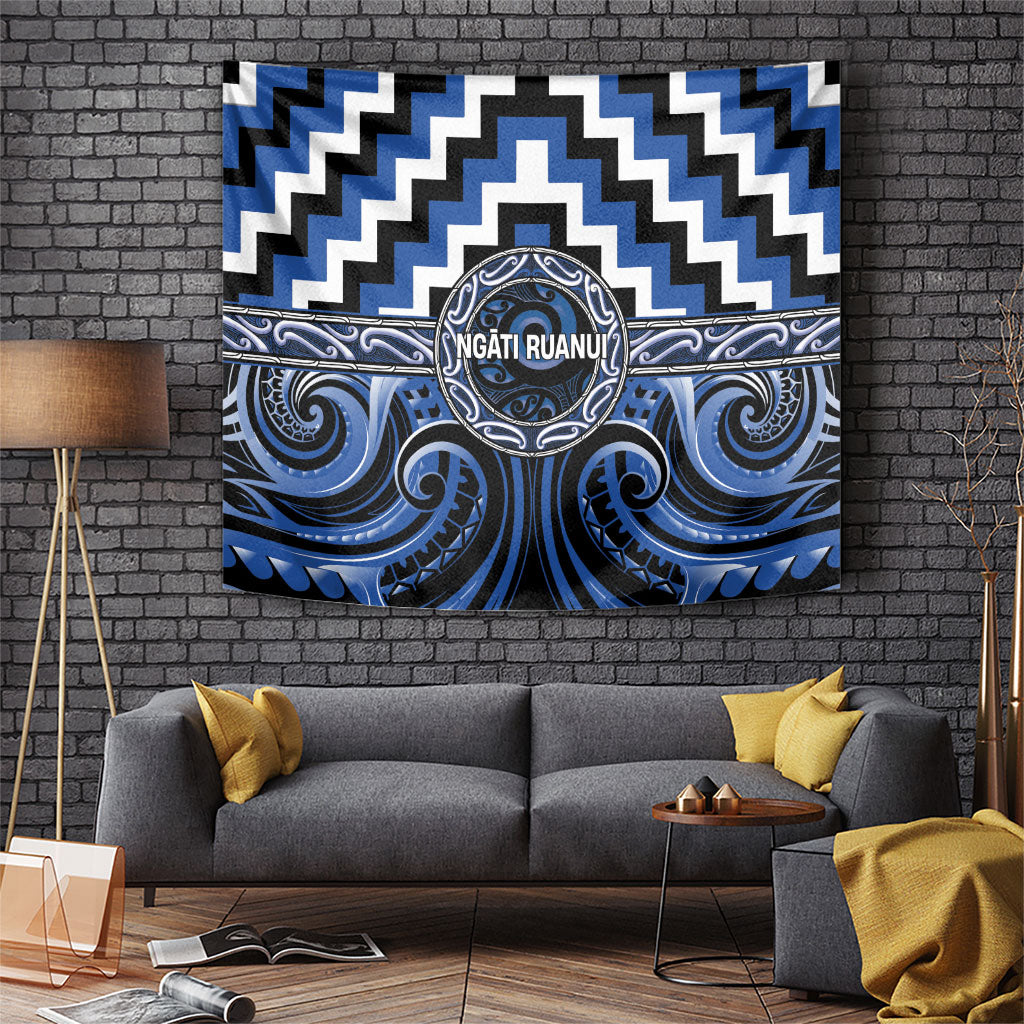 Aotearoa Ngati Ruanui Tapestry Maori Iwi Poutama Puhoro Tattoo LT14 Blue - Polynesian Pride
