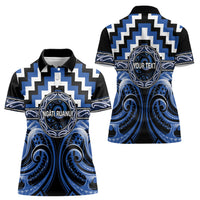 Aotearoa Ngati Ruanui Personalised Women Polo Shirt Maori Iwi Poutama Puhoro Tattoo LT14 - Polynesian Pride