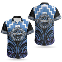 Aotearoa Ngaruahine Personalised Couples Matching Puletasi and Hawaiian Shirt Maori Iwi Poutama Puhoro Tattoo LT14 - Polynesian Pride