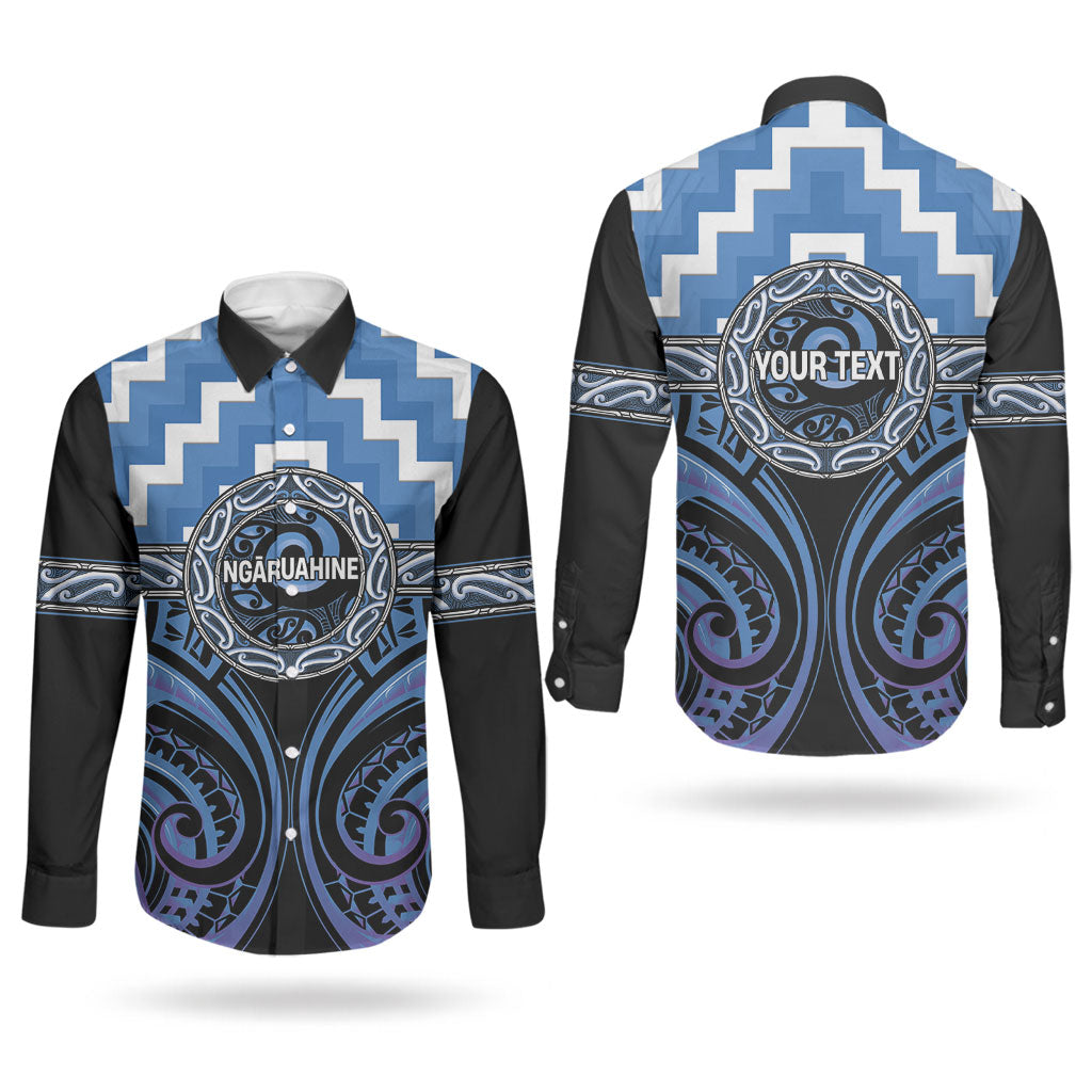 Aotearoa Ngaruahine Personalised Couples Matching Short Sleeve Bodycon Dress and Long Sleeve Button Shirt Maori Iwi Poutama Puhoro Tattoo LT14 - Polynesian Pride
