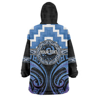 Aotearoa Ngaruahine Personalised Wearable Blanket Hoodie Maori Iwi Poutama Puhoro Tattoo LT14 - Polynesian Pride