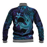 Nukuoro Atoll Baseball Jacket Polynesian Shark Tattoo Purple Gradient Vibes LT14 - Polynesian Pride