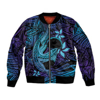 Nukuoro Atoll Bomber Jacket Polynesian Shark Tattoo Purple Gradient Vibes LT14 Unisex Purple - Polynesian Pride