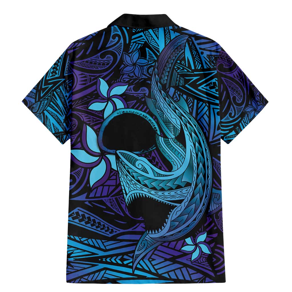 Nukuoro Atoll Family Matching Mermaid Dress and Hawaiian Shirt Polynesian Shark Tattoo Purple Gradient Vibes LT14 - Polynesian Pride