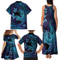 Nukuoro Atoll Family Matching Tank Maxi Dress and Hawaiian Shirt Polynesian Shark Tattoo Purple Gradient Vibes LT14 - Polynesian Pride