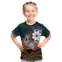 Personalised Kwajalein Atoll Kid T Shirt Polynesian Shark Tattoo Gradient Vibes