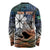 Personalised Kwajalein Atoll Long Sleeve Shirt Polynesian Shark Tattoo Gradient Vibes