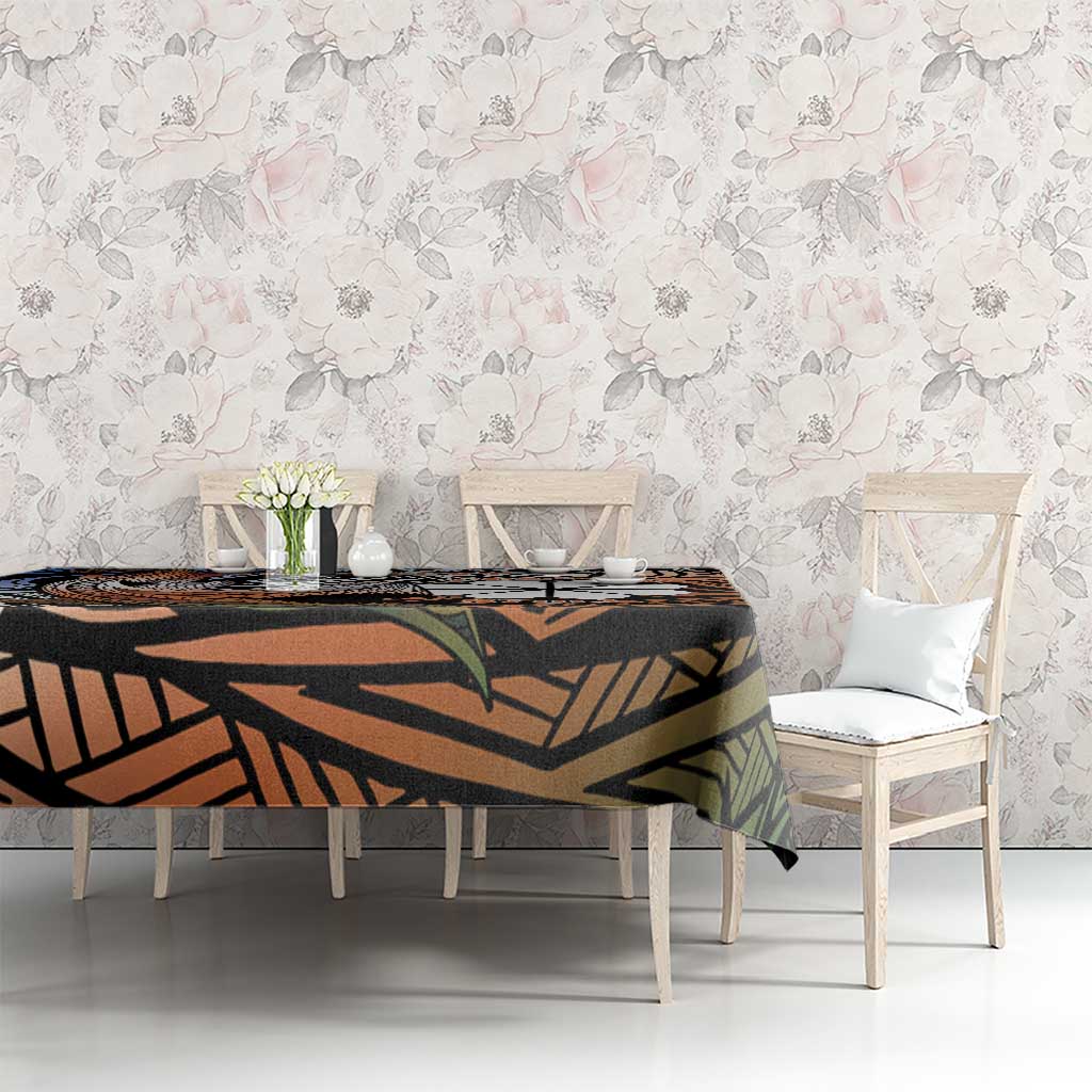 Personalised Kwajalein Atoll Tablecloth Polynesian Shark Tattoo Gradient Vibes