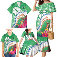 Marshall Islands Kwajalein Atoll Family Matching Mermaid Dress and Hawaiian Shirt Curves Polynesian Mix Tropical Flowers LT14 - Polynesian Pride