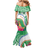 Marshall Islands Kwajalein Atoll Family Matching Mermaid Dress and Hawaiian Shirt Curves Polynesian Mix Tropical Flowers LT14 - Polynesian Pride
