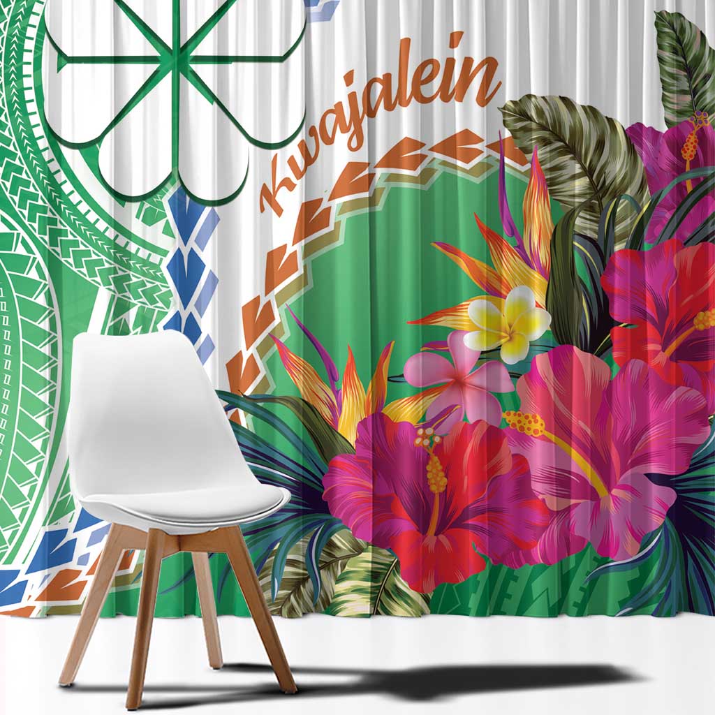 Marshall Islands Kwajalein Atoll Window Curtain Curves Polynesian Mix Tropical Flowers LT14 - Polynesian Pride