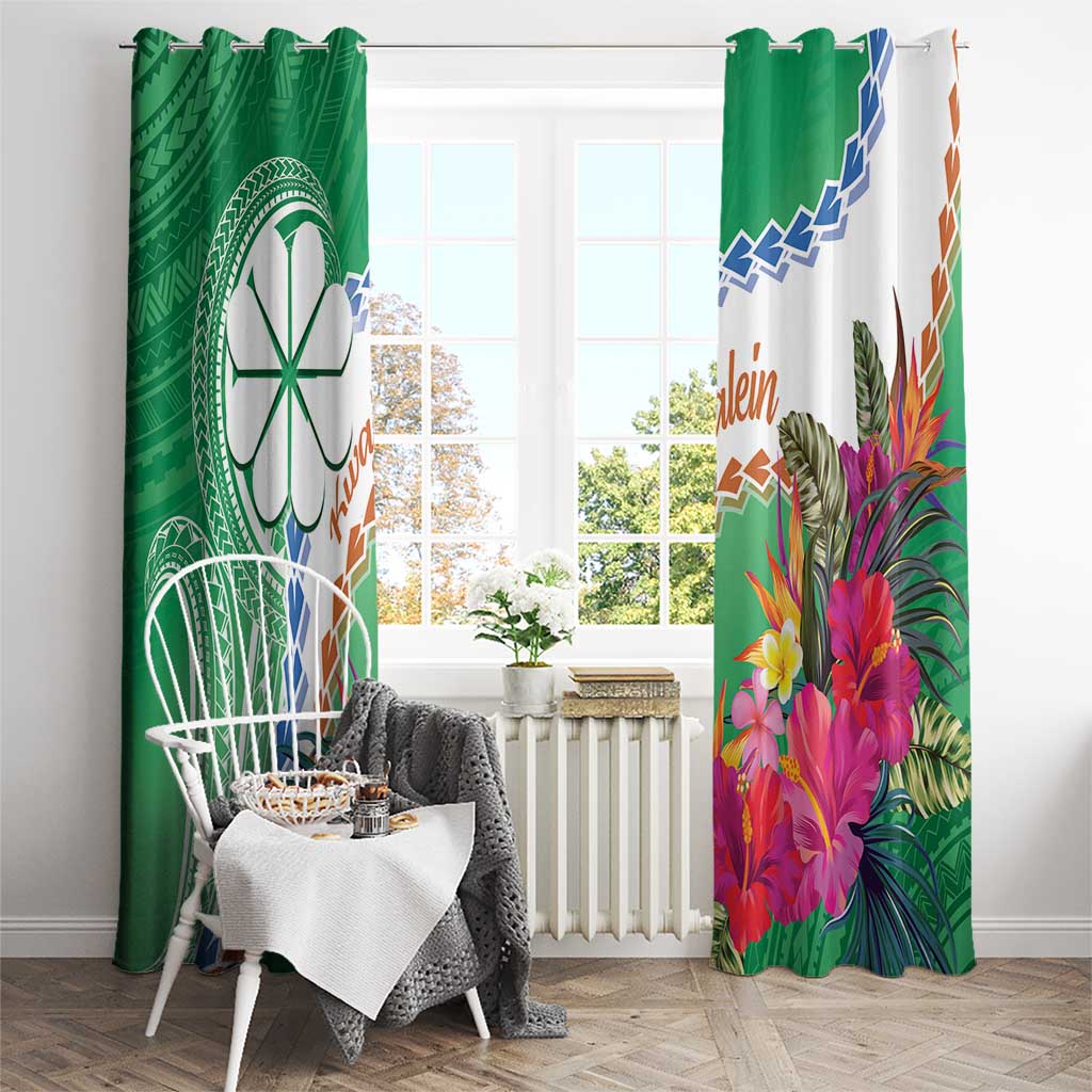 Marshall Islands Kwajalein Atoll Window Curtain Curves Polynesian Mix Tropical Flowers LT14 - Polynesian Pride