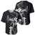 Black Hawaii Baseball Jersey Hammerhead Shark Tattoo Curve Polynesian - Polynesian Pride