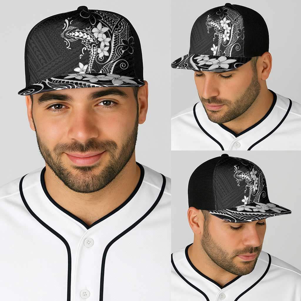 Black Hawaii Baseball Net Cap Hammerhead Shark Tattoo Curve Polynesian - Polynesian Pride
