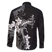 Black Hawaii Family Matching Off Shoulder Maxi Dress and Hawaiian Shirt Hammerhead Shark Tattoo Curve Polynesian LT14 - Polynesian Pride